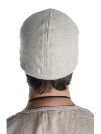 Wikinger Kappe Fafnir in Beige Rückansicht