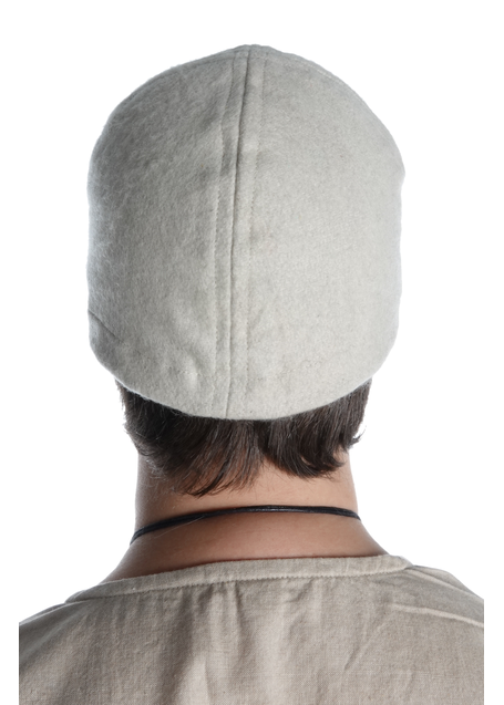 Wikinger Kappe Fafnir in Beige Rückansicht