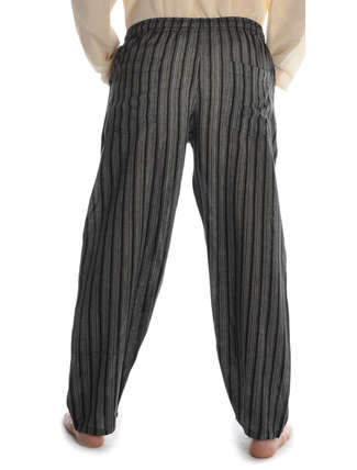 Mittelalter Hose Floraete in Schwarz-Weiß gestreift Rückansicht