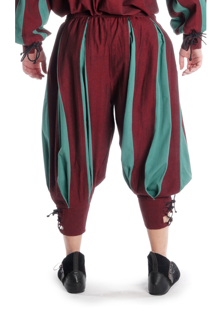 Landsknecht Hose Morold in Rot-Grün Rückansicht 2