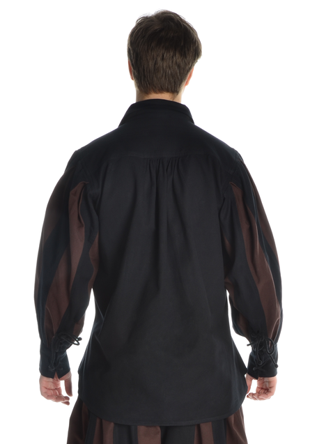 Landsknecht Schnürhemd Titurel in Schwarz-Braun Rückansicht