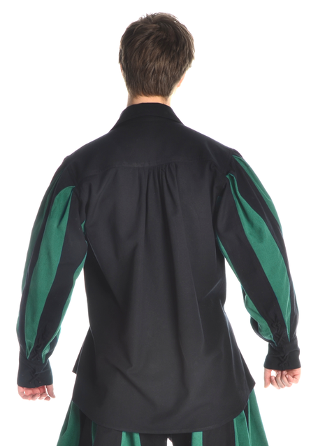 Landsknecht Schnürhemd Titurel in Schwarz-Grün Rückansicht