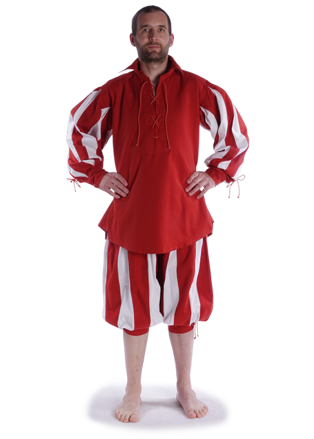 Landsknecht Schnürhemd Titurel in MISSING: chilired-white Frontansicht