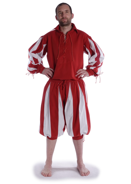 Landsknecht Schnürhemd Titurel in MISSING: chilired-white Frontansicht 2