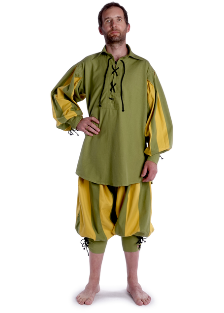 Landsknecht Schnürhemd Titurel in MISSING: lightgreen-yellow Frontansicht 2