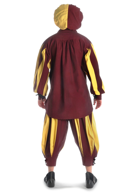 Landsknecht Schnürhemd Titurel in Rot-Gelb Rückansicht