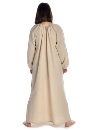 Wikinger Kleid Verandi in Hanffarben Rückansicht