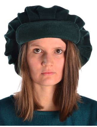 Mittelalter Barett Verena in Grün Frontansicht