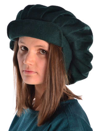 Mittelalter Barett Verena in Grün Seitenansicht