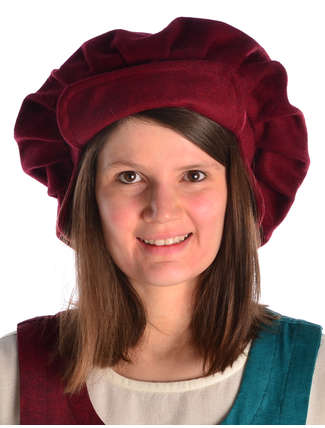 Mittelalter Barett Verena in Rot Frontansicht