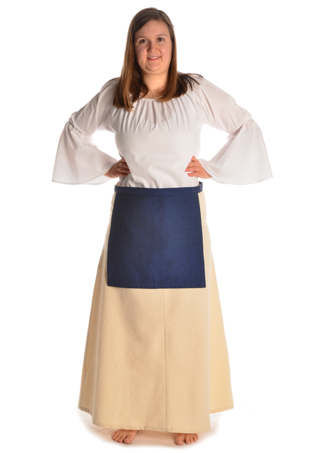 Mittelalter Schürze Bearosche in Blau Frontansicht 2