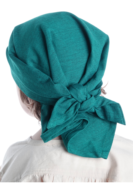 Mittelalter Kopftuch Albewin in Grün Rückansicht