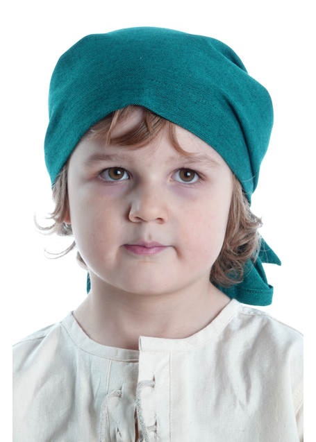 Mittelalter Kopftuch Albewin in Grün Frontansicht