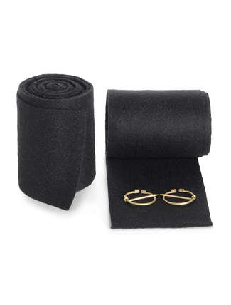 Mittelalter Wadenwickel Balder Set mit Fibeln in Schwarz Frontansicht 2