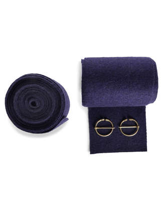 Mittelalter Wadenwickel Balder Set mit Fibeln in Blau Frontansicht 3