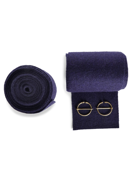 Mittelalter Wadenwickel Balder Set mit Fibeln in Blau Frontansicht 3