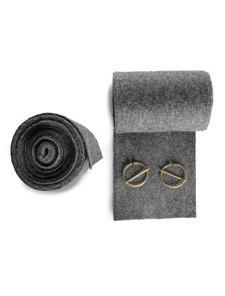 Mittelalter Wadenwickel Balder Set mit Fibeln in Grau Frontansicht 3