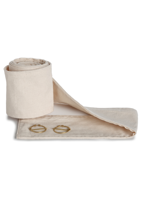 Mittelalter Wadenwickel Balder Set mit Fibeln in Beige Frontansicht 3