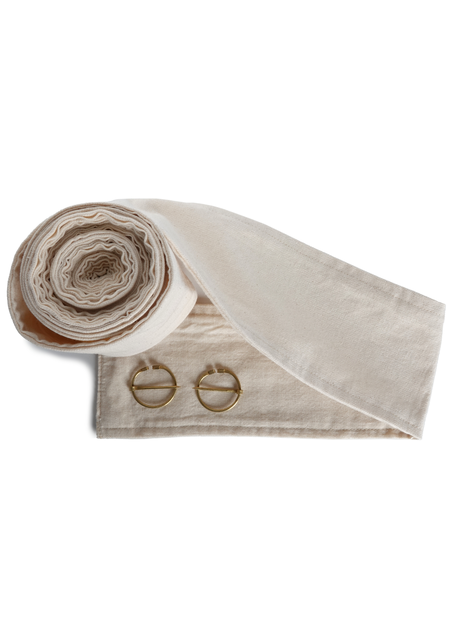 Mittelalter Wadenwickel Balder Set mit Fibeln in Beige Frontansicht 4