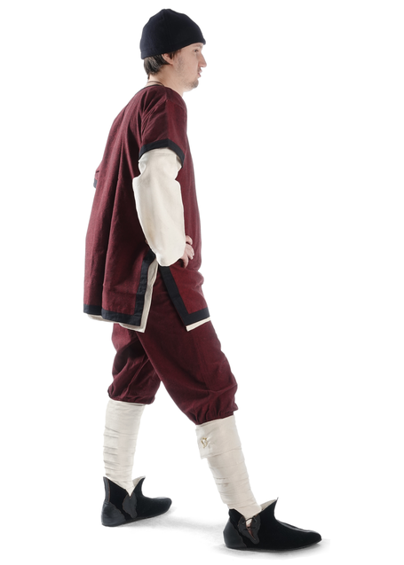 Mittelalter Wadenwickel Balder Set mit Fibeln in Beige Seitenansicht