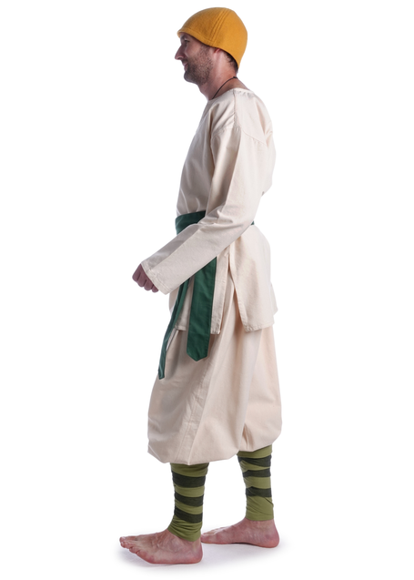 Mittelalter Wadenwickel Balder Set mit Fibeln in Olivgrün Seitenansicht 3