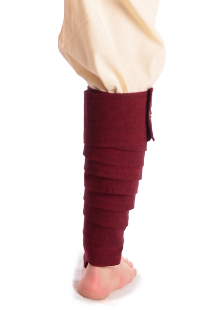 Mittelalter Wadenwickel Balder Set mit Fibeln in Rot Rückansicht