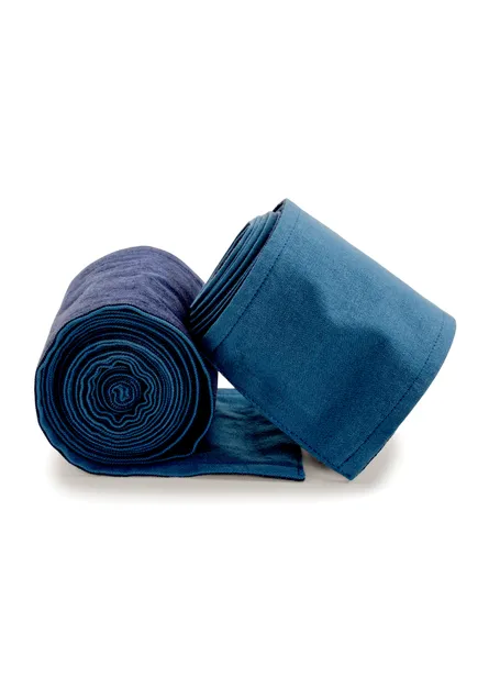 Mittelalter Wadenwickel Balder Set mit Fibeln in Königsblau Detailansicht 3