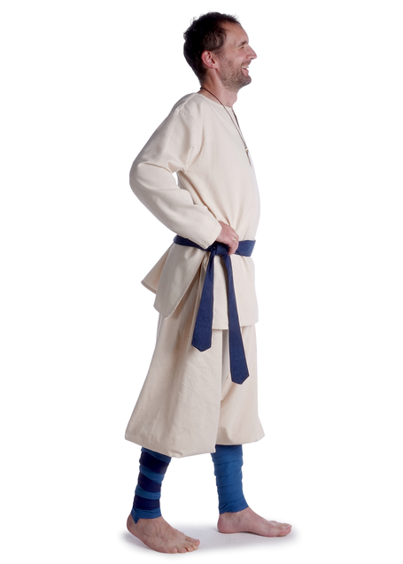 Mittelalter Wadenwickel Balder Set mit Fibeln in Königsblau Seitenansicht