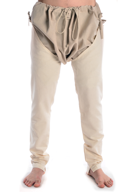 Mittelalter Beinlinge Wigalois in Beige Frontansicht