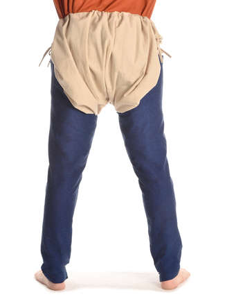 Mittelalter Beinlinge Wigalois in Blau Rückansicht