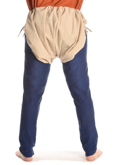 Mittelalter Beinlinge Wigalois in Blau Rückansicht