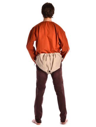 Mittelalter Beinlinge Wigalois in Braun Rückansicht 2
