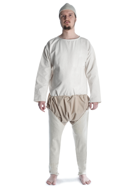 Mittelalter Beinlinge Wigalois in Beige Frontansicht 2