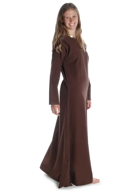 Mittelalter Cotte Meliur in Braun Seitenansicht