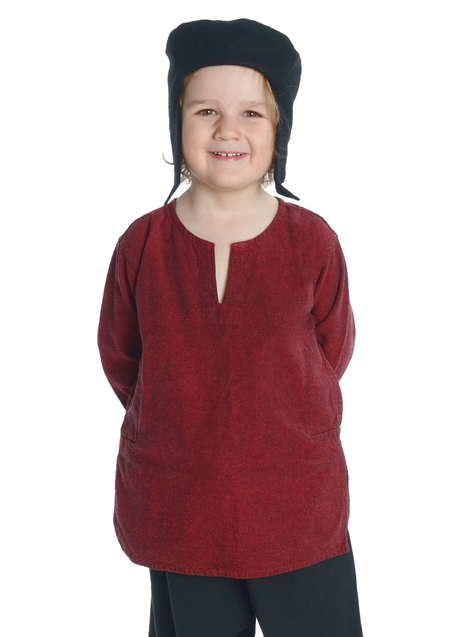 Mittelalter Kappe Marjodo in Schwarz Frontansicht 2