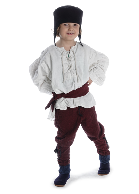 Mittelalter Kappe Marjodo in Schwarz Frontansicht 3