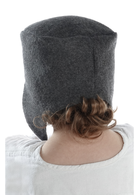 Mittelalter Kappe Marjodo in Grau Rückansicht