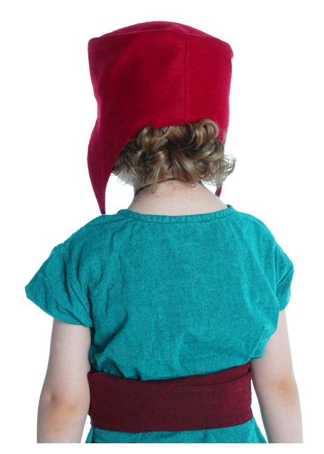 Mittelalter Kappe Marjodo in Rot Rückansicht