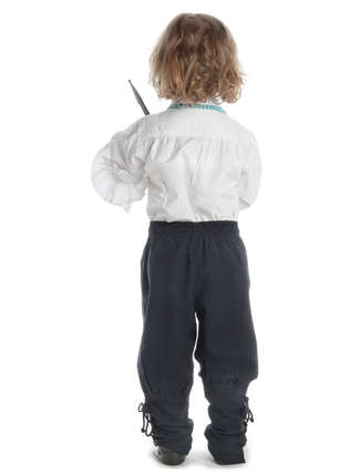 Mittelalter Kinder Hose Sigestab in Schwarz Rückansicht