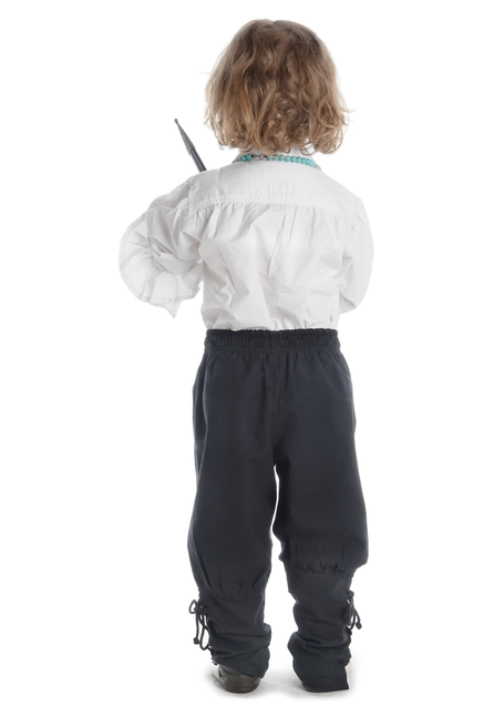 Mittelalter Kinder Hose Sigestab in Schwarz Rückansicht