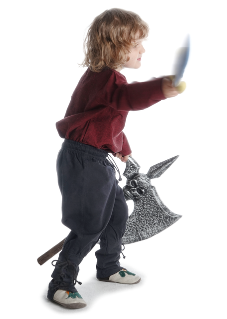 Mittelalter Kinder Hose Sigestab in Schwarz Seitenansicht 3