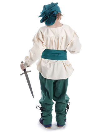 Mittelalter Kinder Hose Sigestab in Grün Rückansicht 2