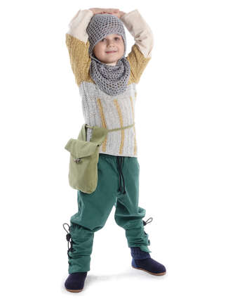 Mittelalter Kinder Hose Sigestab in Grün Frontansicht