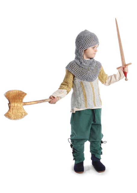 Mittelalter Kinder Hose Sigestab in Grün Frontansicht 2