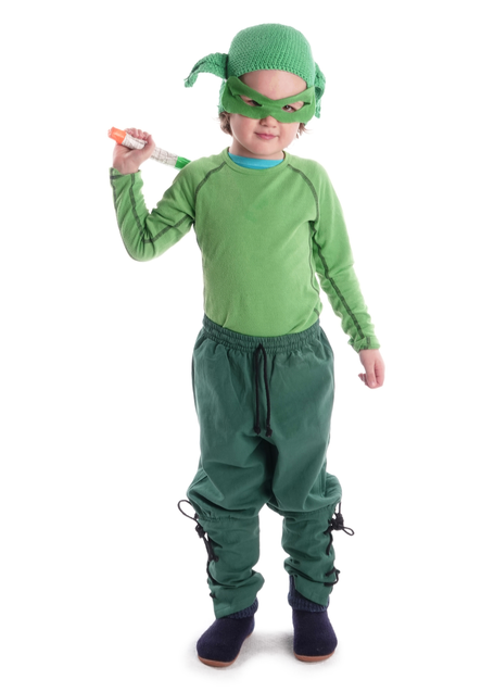 Mittelalter Kinder Hose Sigestab in Grün Frontansicht 7