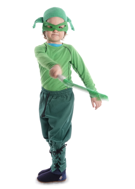 Mittelalter Kinder Hose Sigestab in Grün Seitenansicht