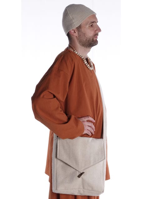 Mittelalter Tasche Larie in Beige Frontansicht 2