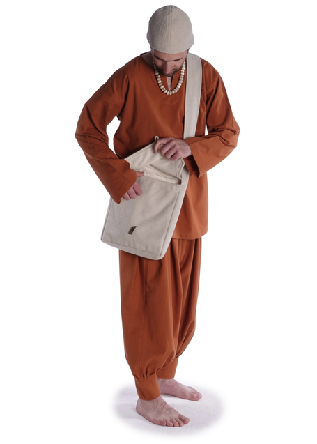 Mittelalter Tasche Larie in Beige Frontansicht 4