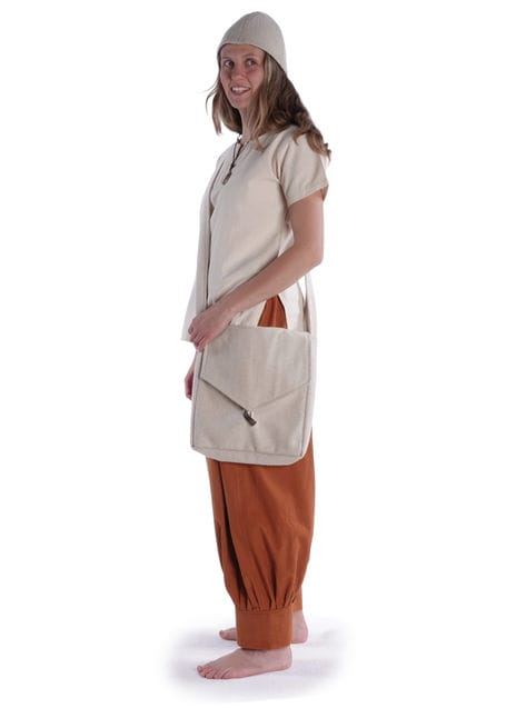 Mittelalter Tasche Larie in Beige Frontansicht 7