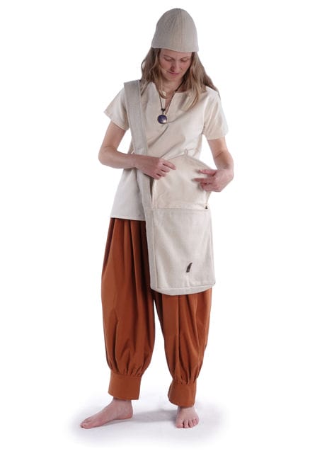 Mittelalter Tasche Larie in Beige Frontansicht 9